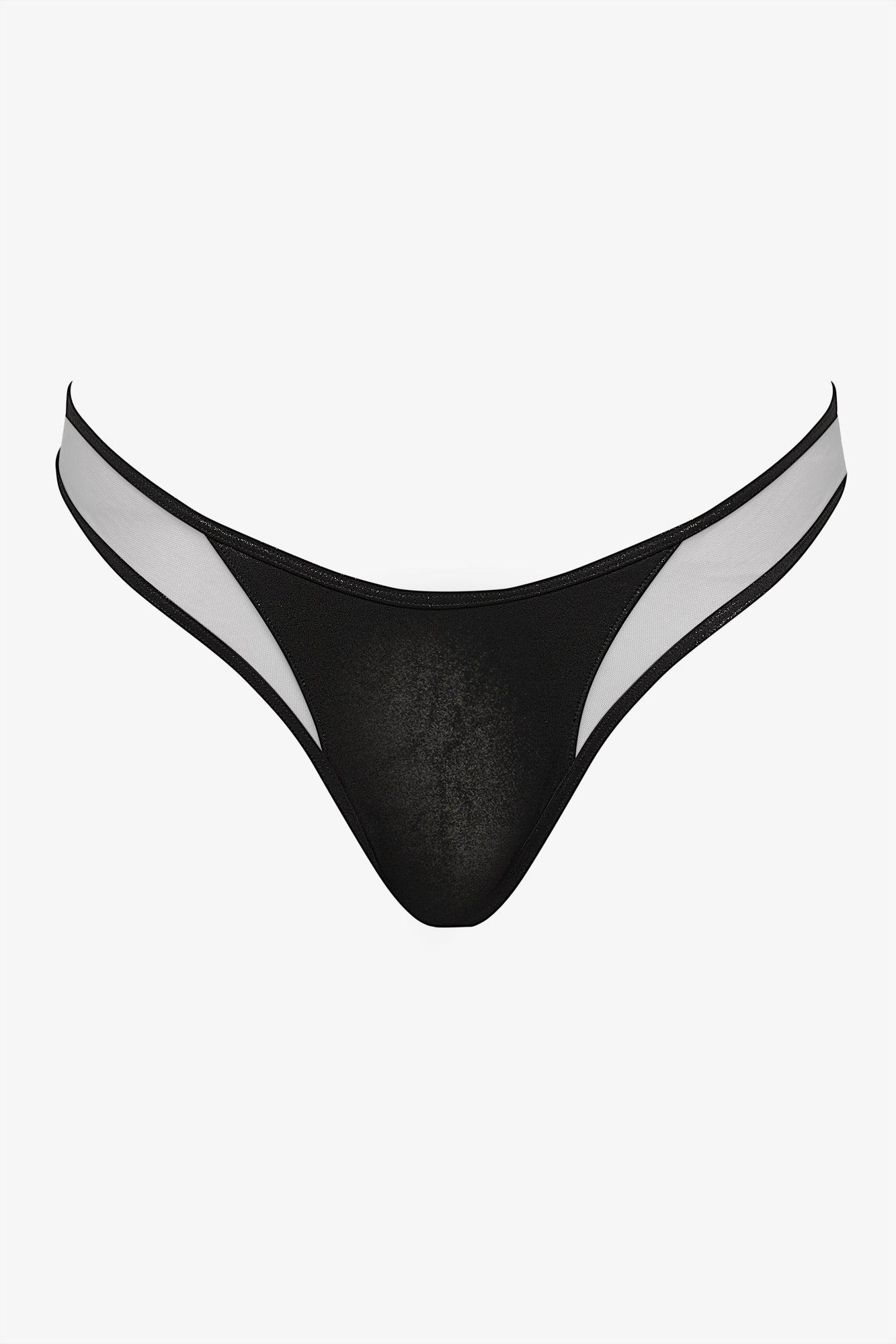 High-Cut Thong Bikini Bottom - Minuit | Black