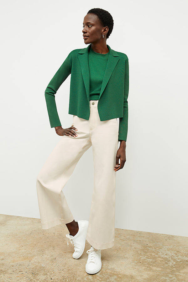 Front image of a woman wearing the Milo Jean in Tusk | Exclude