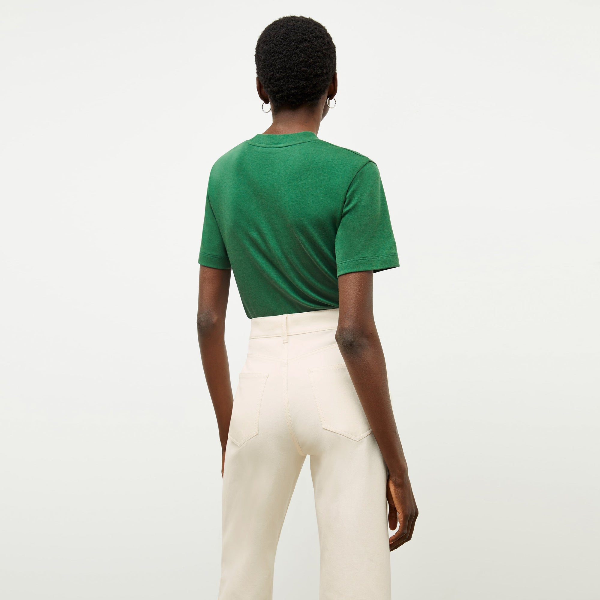 Front image of a woman wearing the Milo Jean in Tusk | Exclude