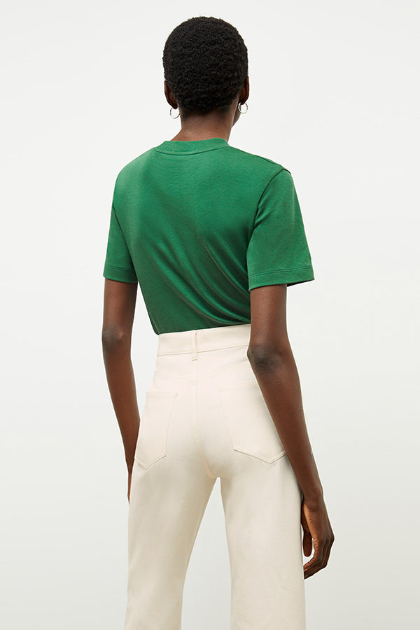 Front image of a woman wearing the Milo Jean in Tusk | Exclude