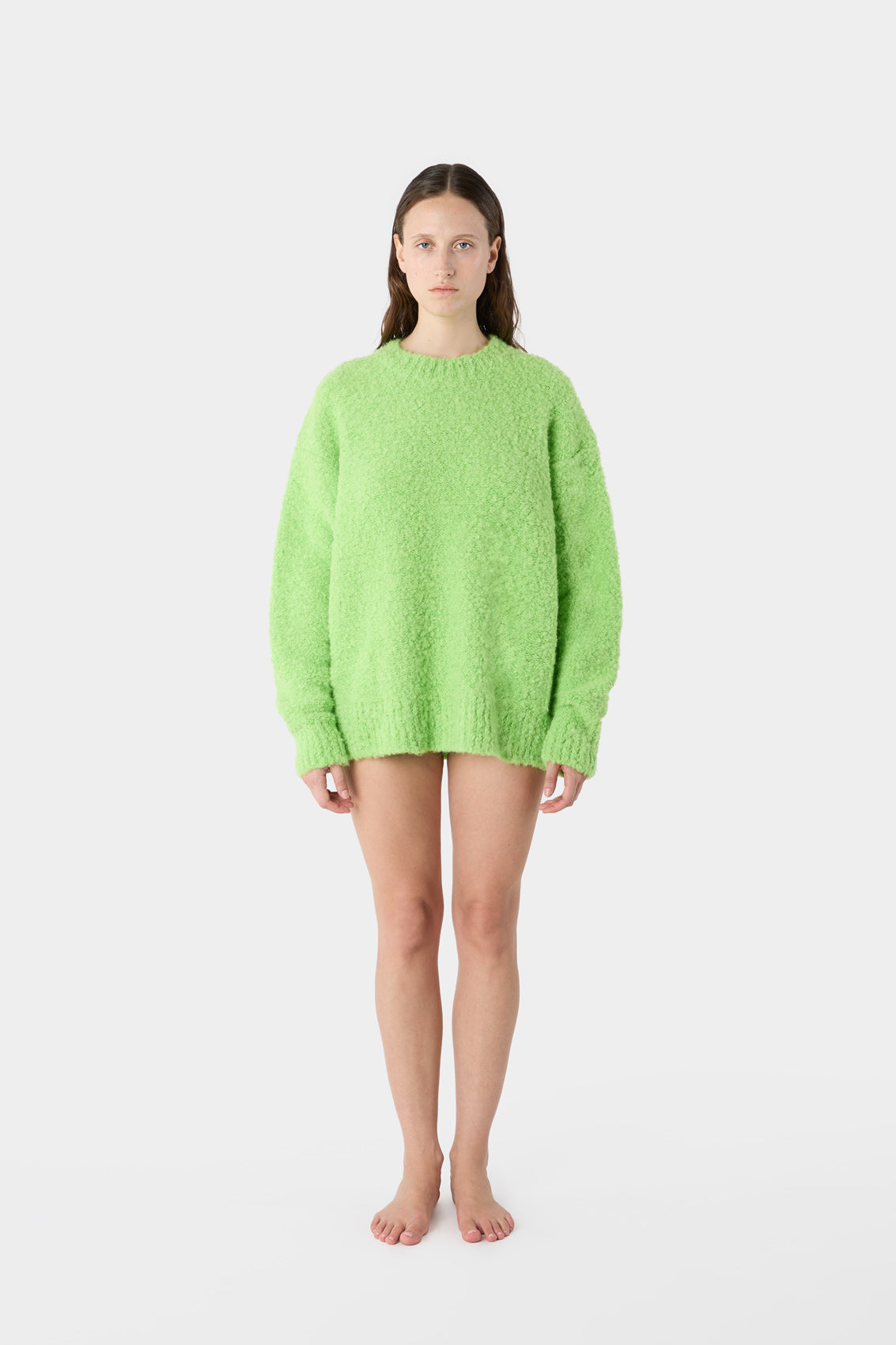 Astrakan Round Neck Sweater | Men | Acid Green