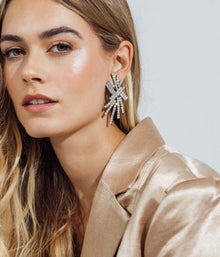 Madison Statement Earrings in Crystal - Loren Hope