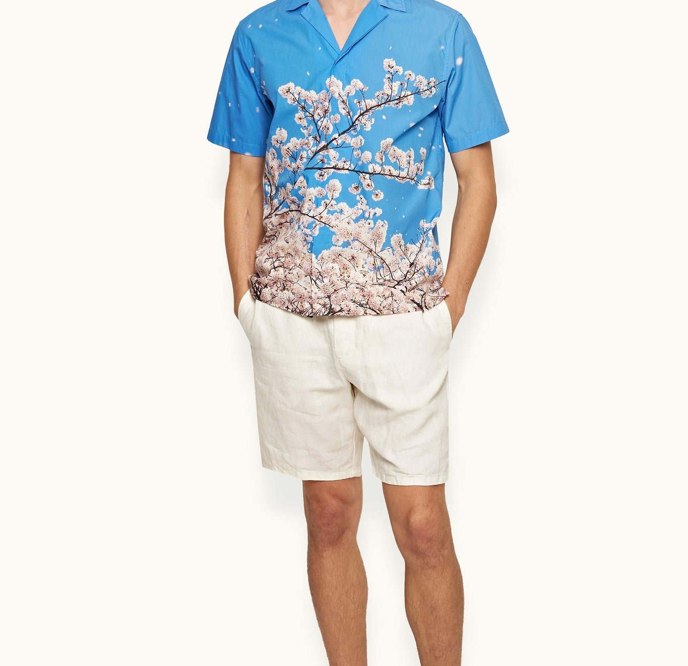 Maitan Photographic Print Relaxed Fit Capri Collar Shirt | Blossom
