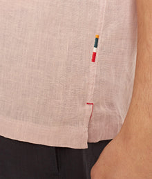 Maitan Relaxed Fit Capri Collar Italian Linen Shirt | Seashell Pink