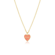 Women | Mama Enamel Heart Pendant – Melon Enamel | 14k Yellow Gold