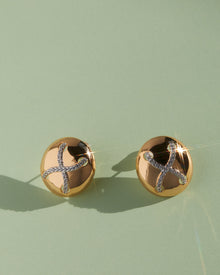 Mariner Cross Studs | Cubic Zirconia | Gold