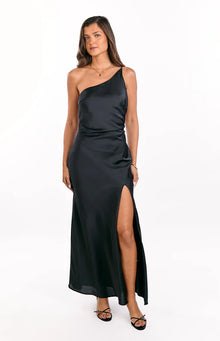 Marriot One Shoulder Formal Maxi Dress | Black
