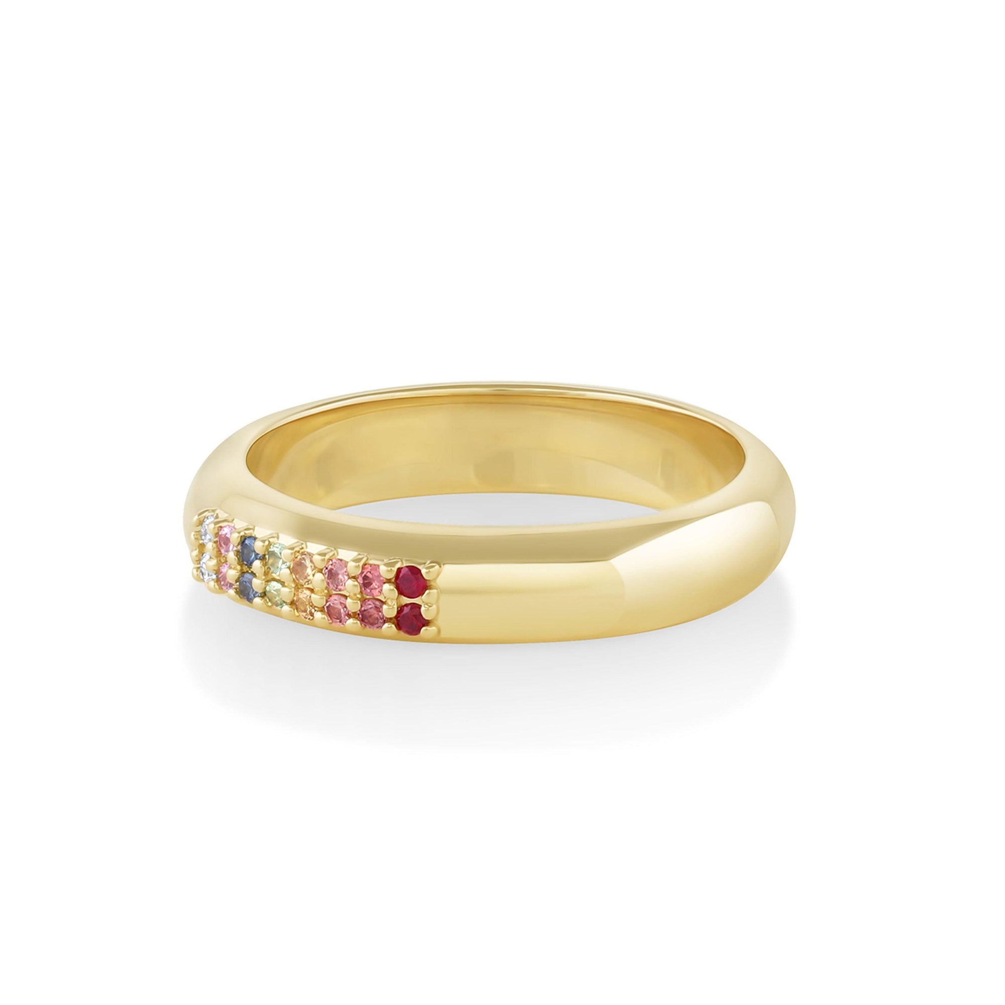 Women | Gradient Rainbow Band | 14k Yellow Gold