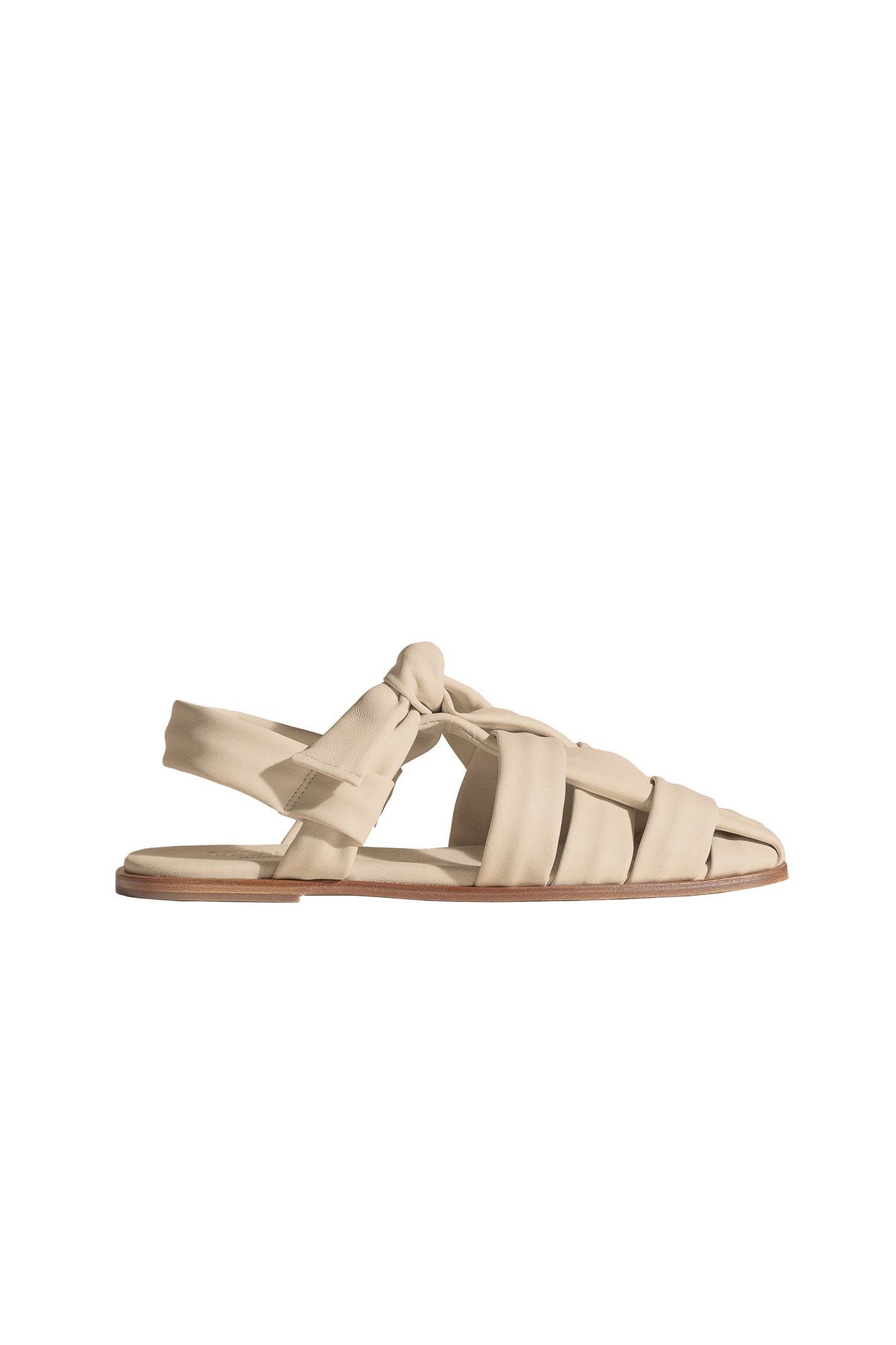 HEREU Bena Cream Leather Sandals