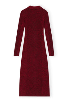 Melange Rib Polo Dress | High Risk Red