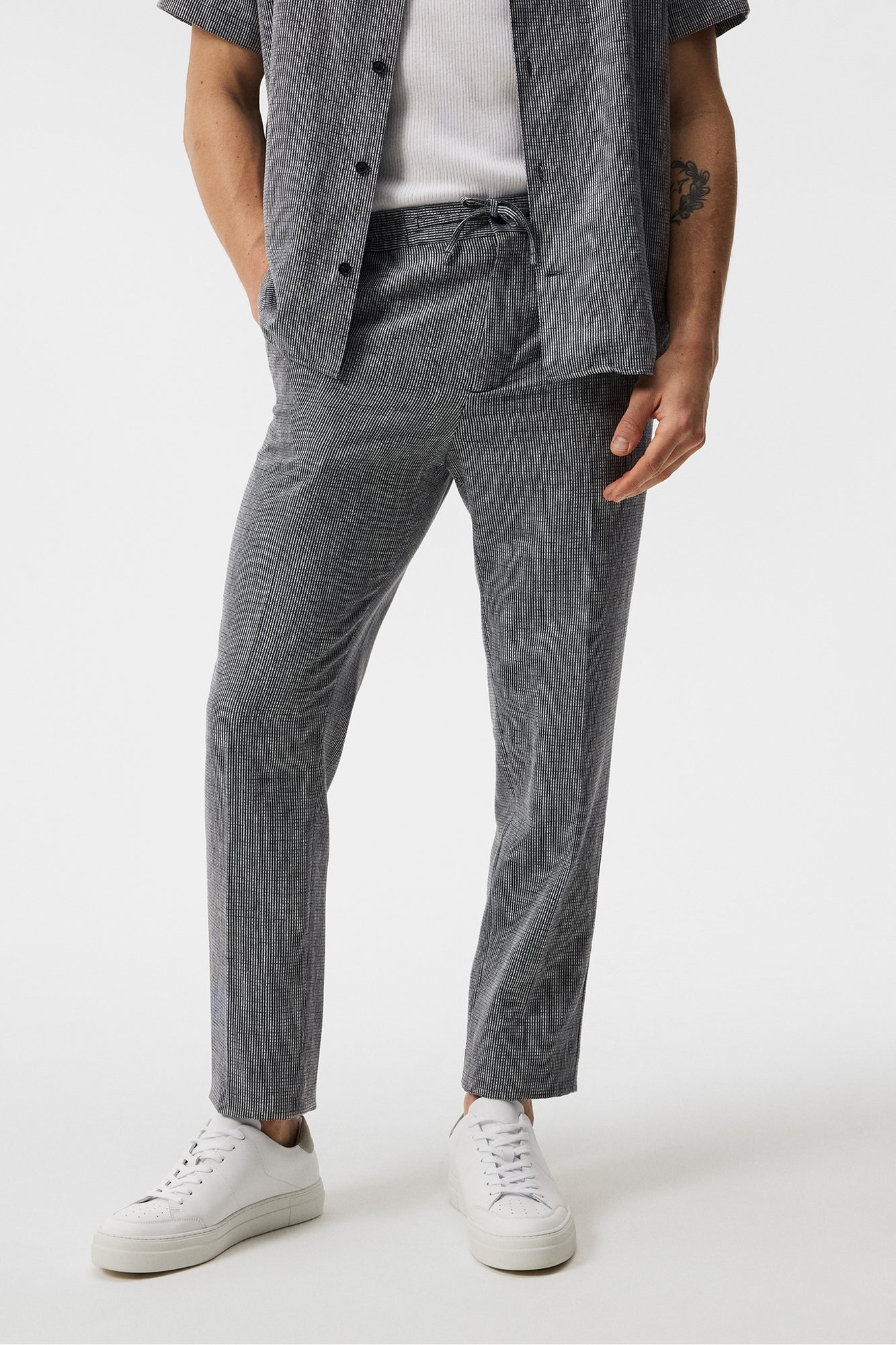 Men | Baron Linen Structure Pants | JL Navy