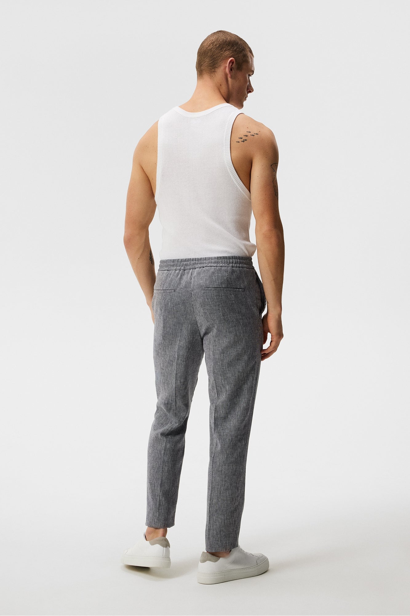 Men | Baron Linen Structure Pants | JL Navy