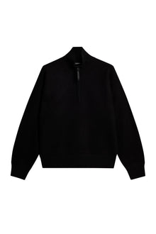 Men | Bon Boiled Wool Quarter Zip | Black