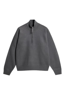 Men | Bon Boiled Wool Quarter Zip | Lava Smoke