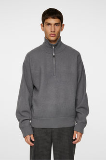 Men | Bon Boiled Wool Quarter Zip | Lava Smoke