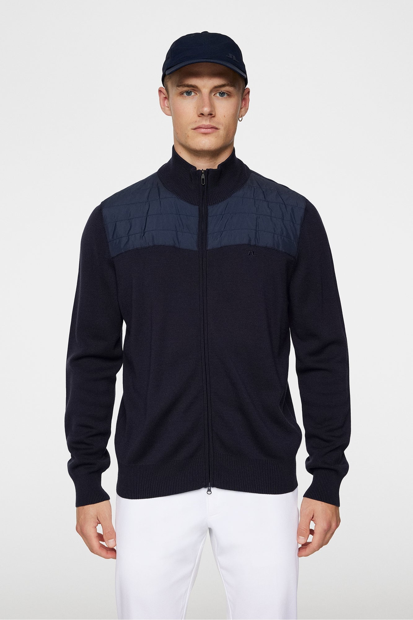 Men | Bridge Knitted Hybrid Sweater | JL Navy