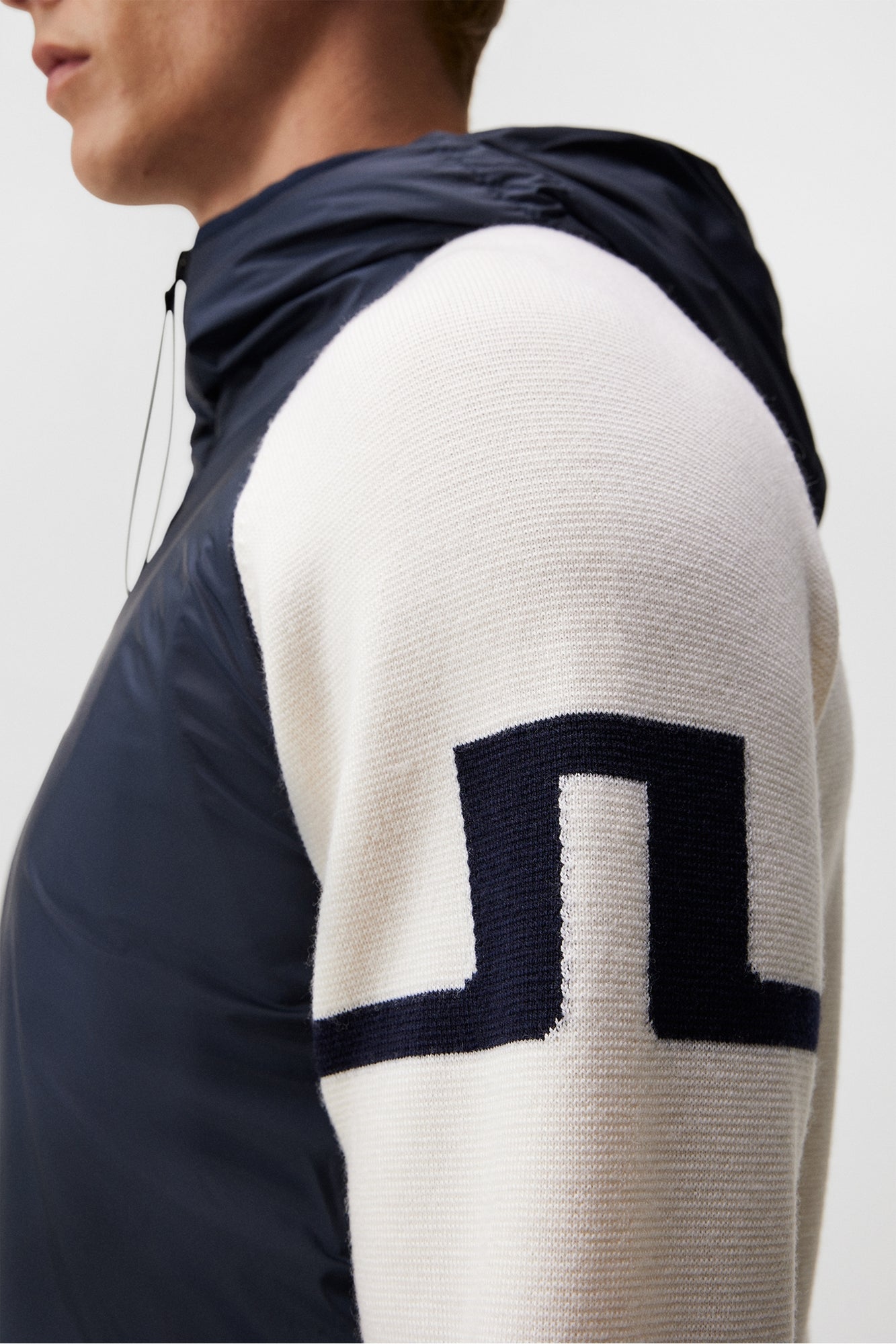 Men | Cascade Hybrid Hood Jacket | JL Navy