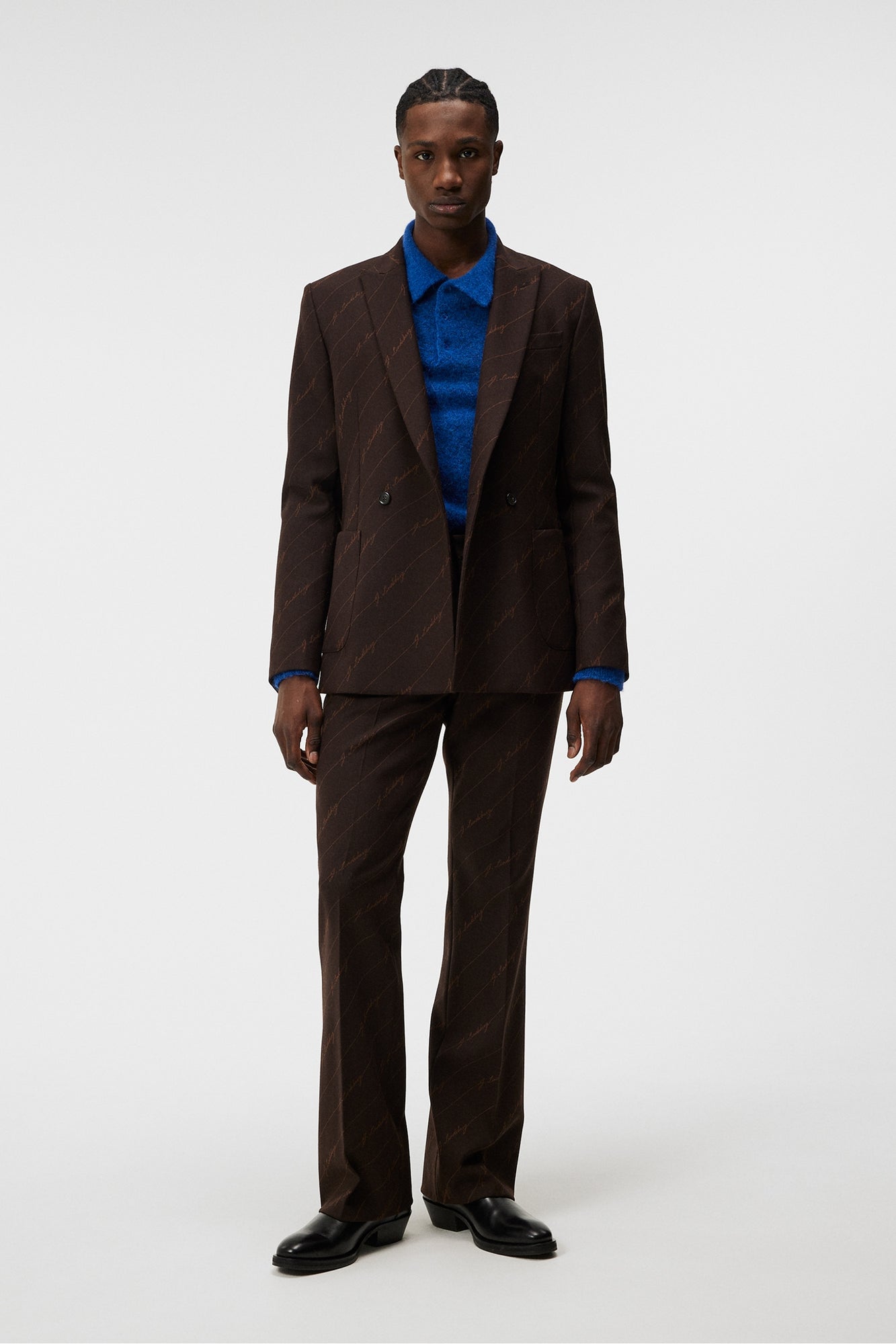 Men | Dries S Brown Stripe Blazer | Delicioso