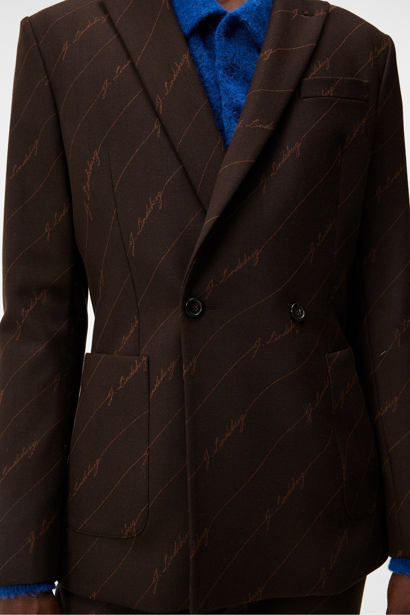 Men | Dries S Brown Stripe Blazer | Delicioso