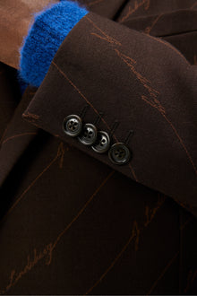 Men | Dries S Brown Stripe Blazer | Delicioso