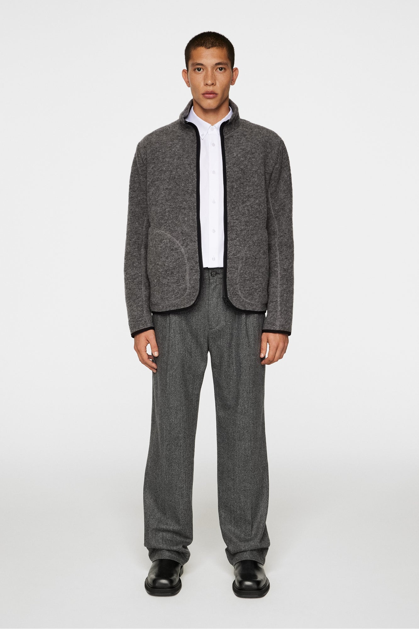 Men | Dustin Wool Fleece Jacket | Light Grey Melange
