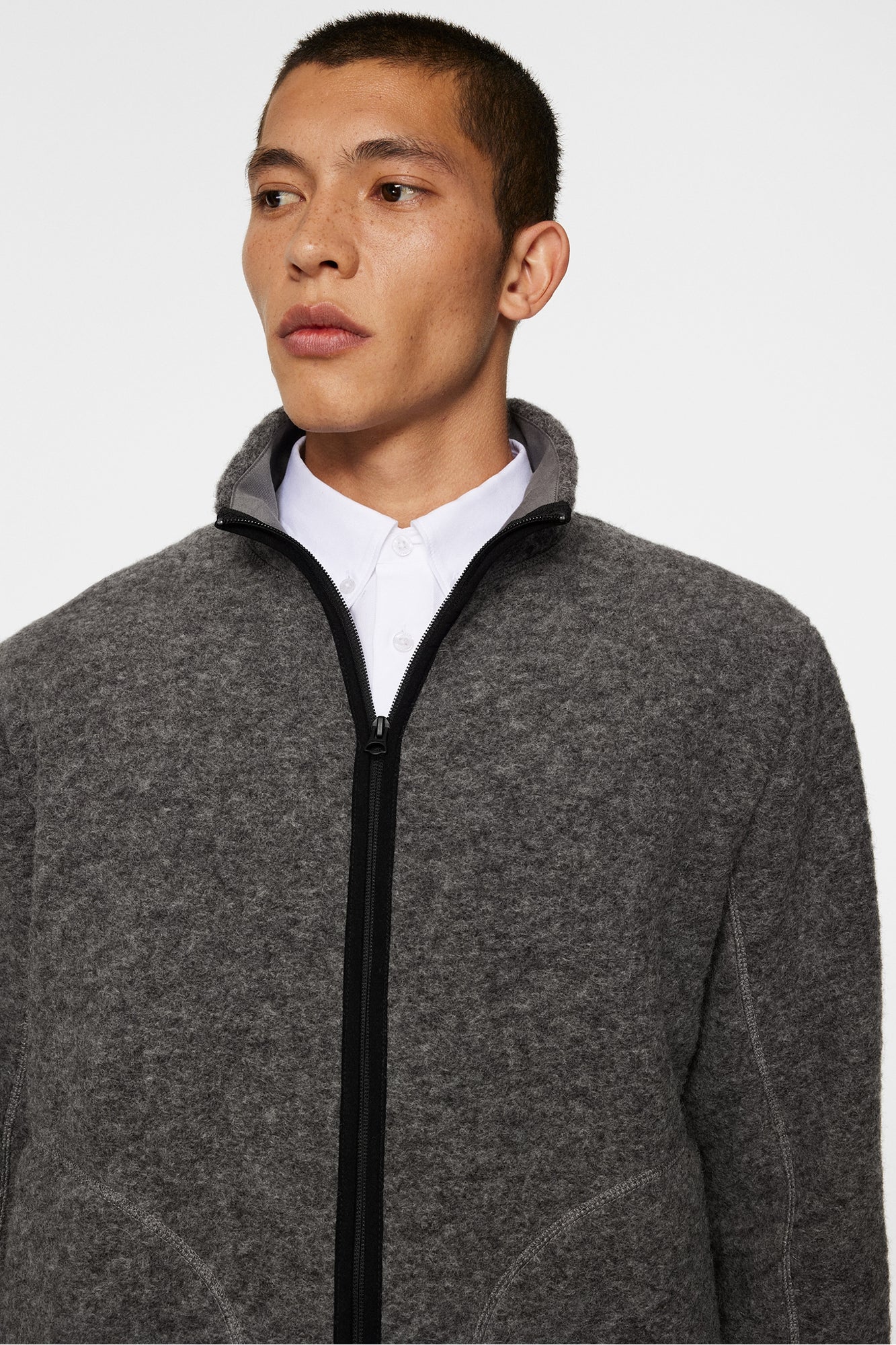 Men | Dustin Wool Fleece Jacket | Light Grey Melange