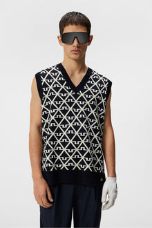 Men | Elian Knitted Vest | Geo JL Navy