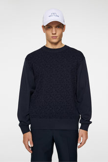 Men | Finn Jacquard Knitted Sweater | JL Navy