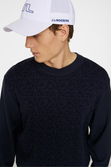 Men | Finn Jacquard Knitted Sweater | JL Navy