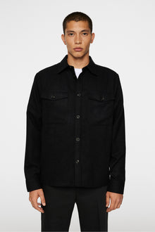 Men | Flat Wool Overshirt | Black (V1)