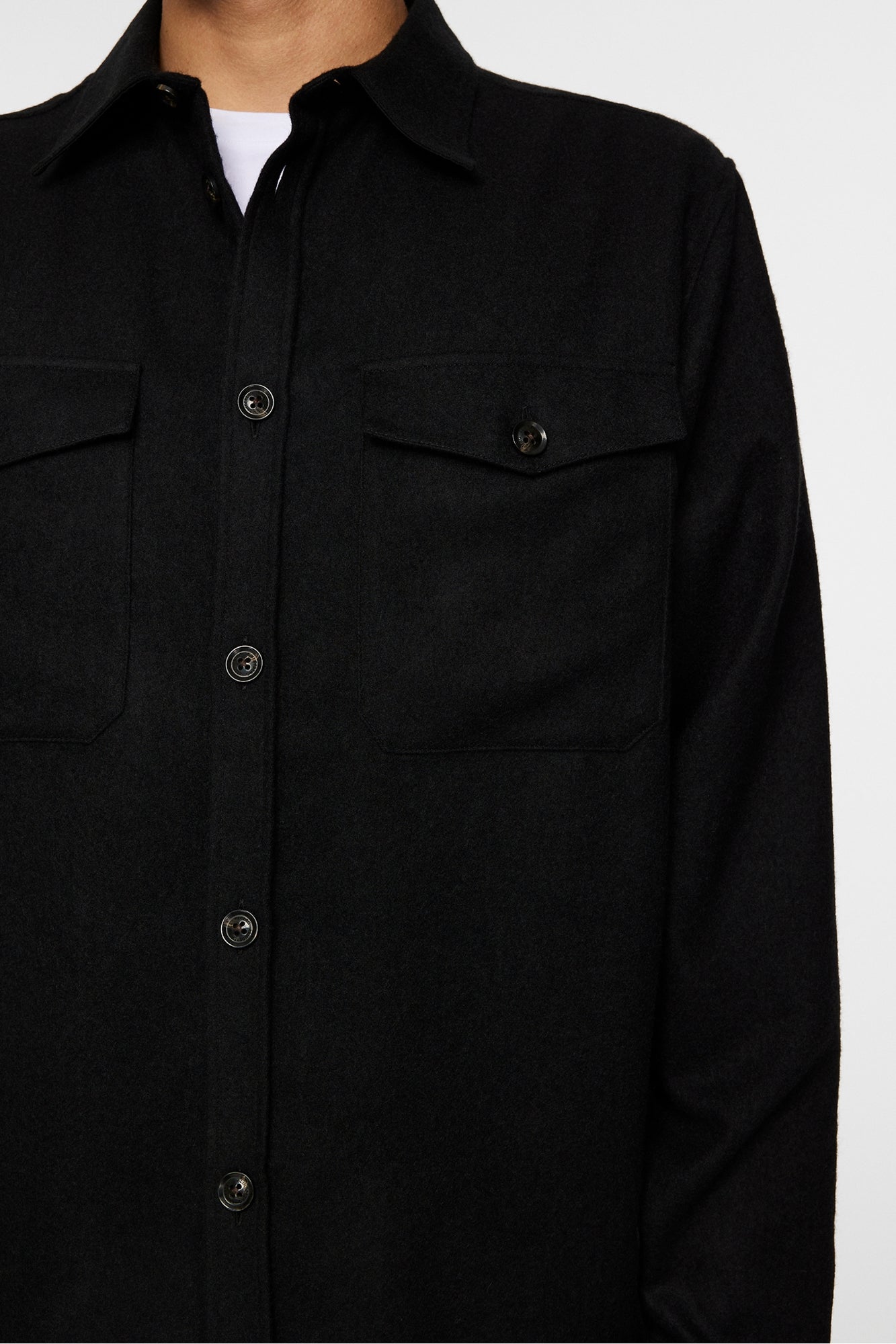 Men | Flat Wool Overshirt | Black (V1)