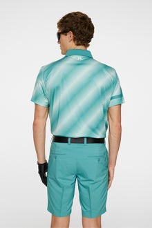 Men | Heath Print Polo | Comb Teal M