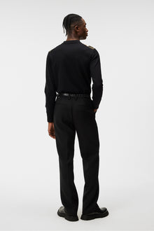 Men | Heden Striped Knitted Polo | Black