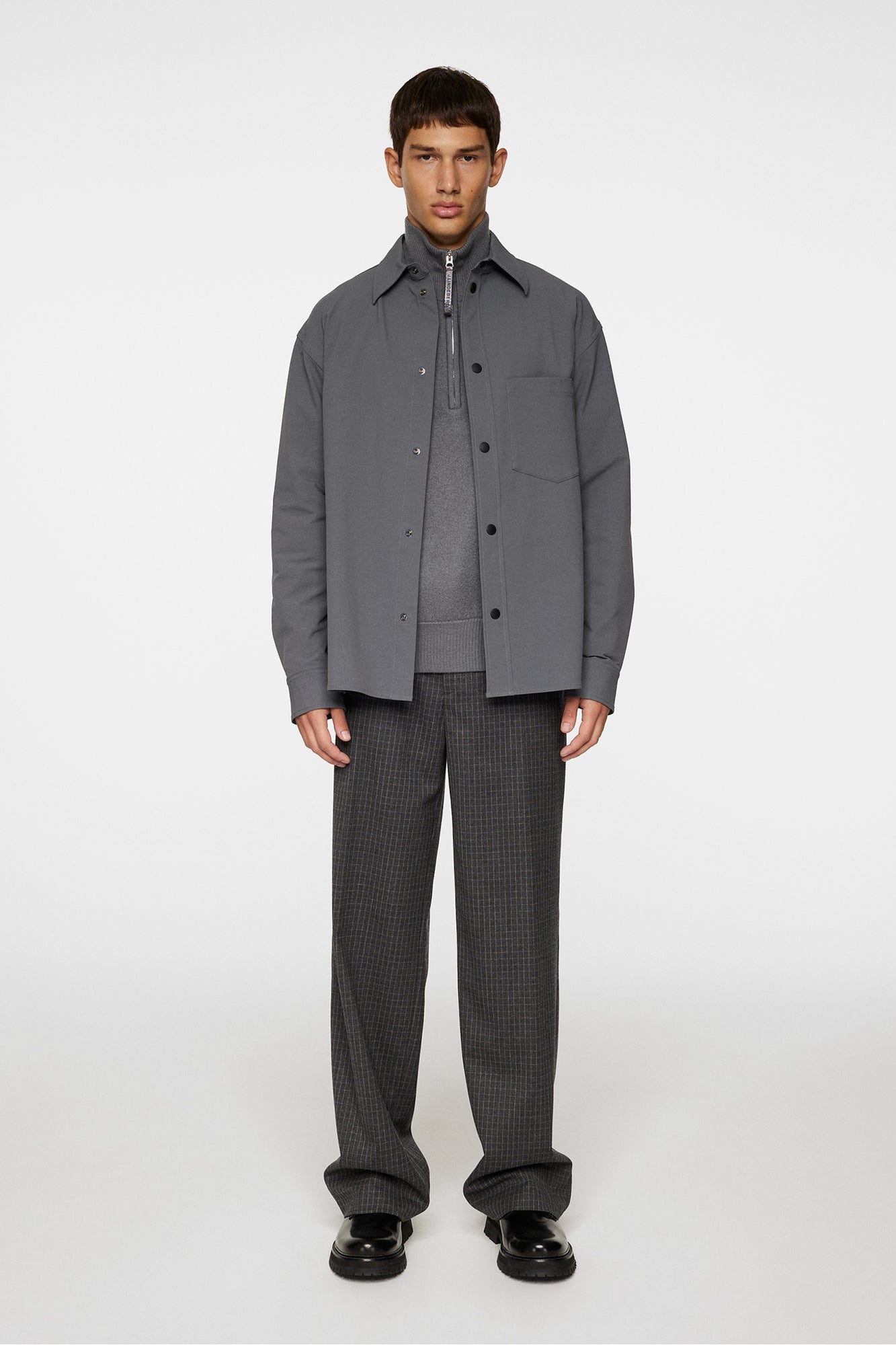 Men | Howard Tech Fleece Overshirt | Lava Smoke