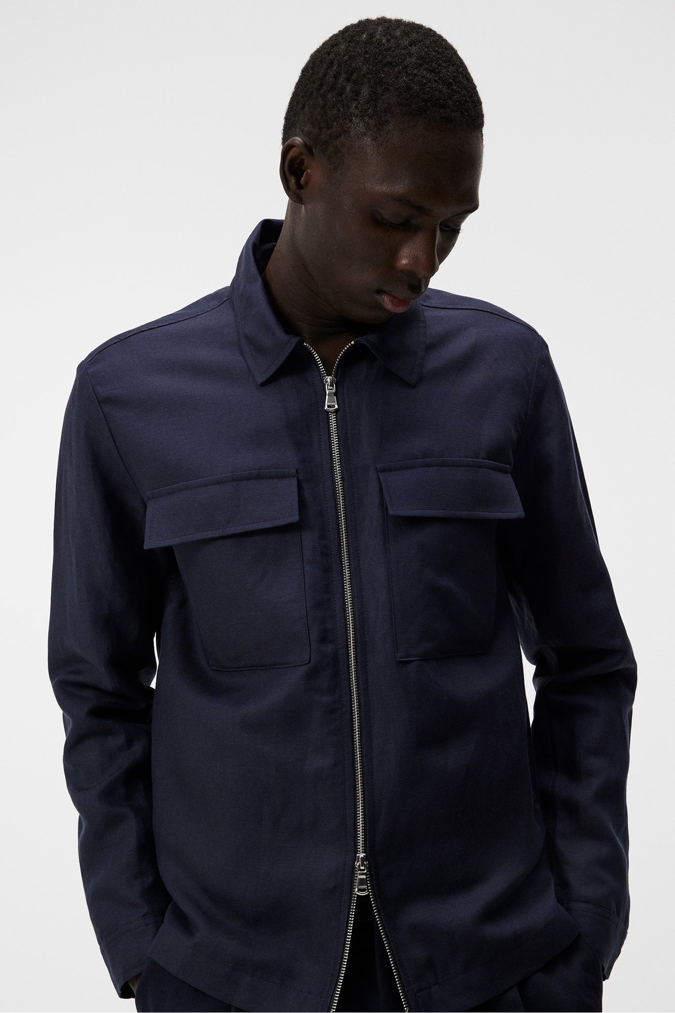 Men | Jackson Tencel Linen Jacket | JL Navy