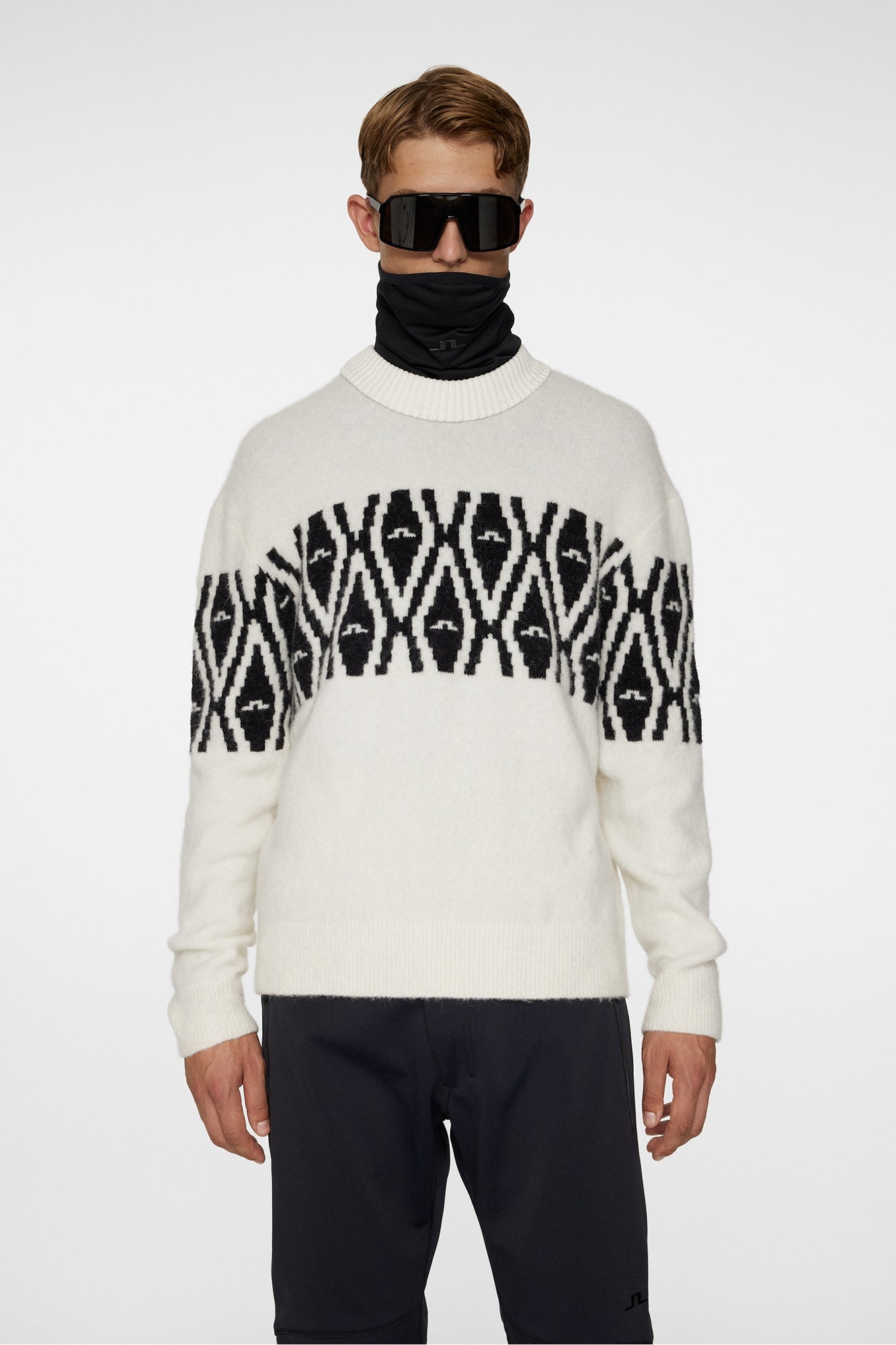 Men | Jalen Jacquard Knitted Sweater | Whisper White