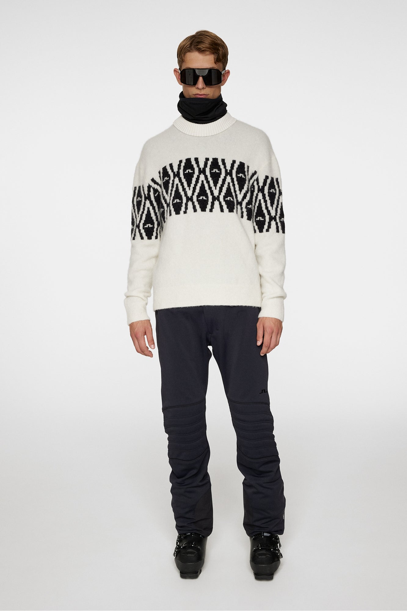 Men | Jalen Jacquard Knitted Sweater | Whisper White