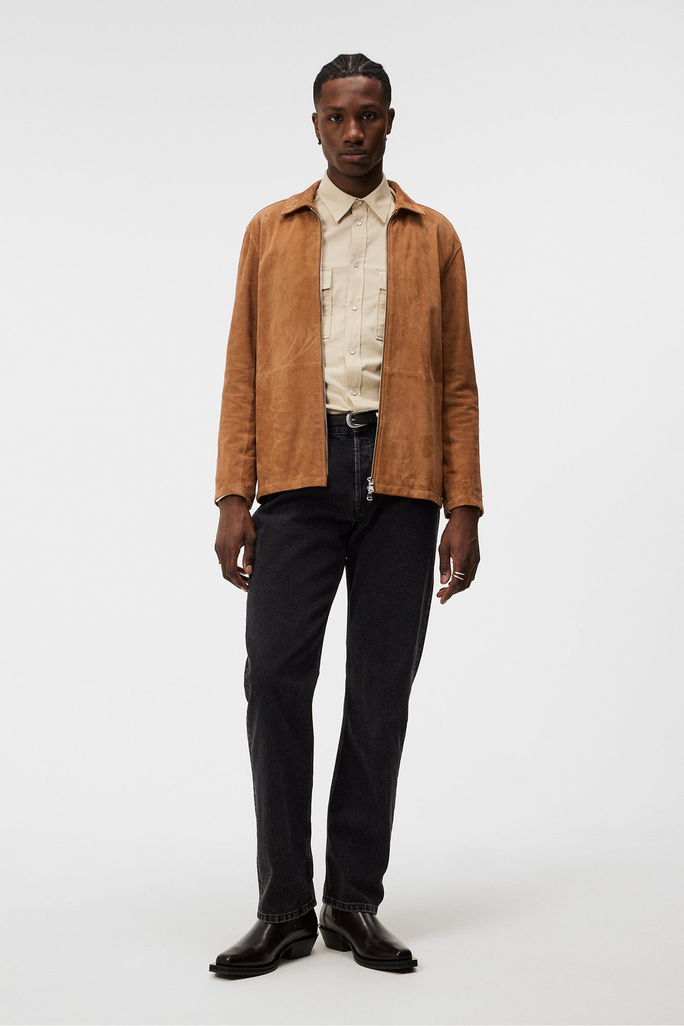 Men | Jonah Suede Overshirt | Chipmunk