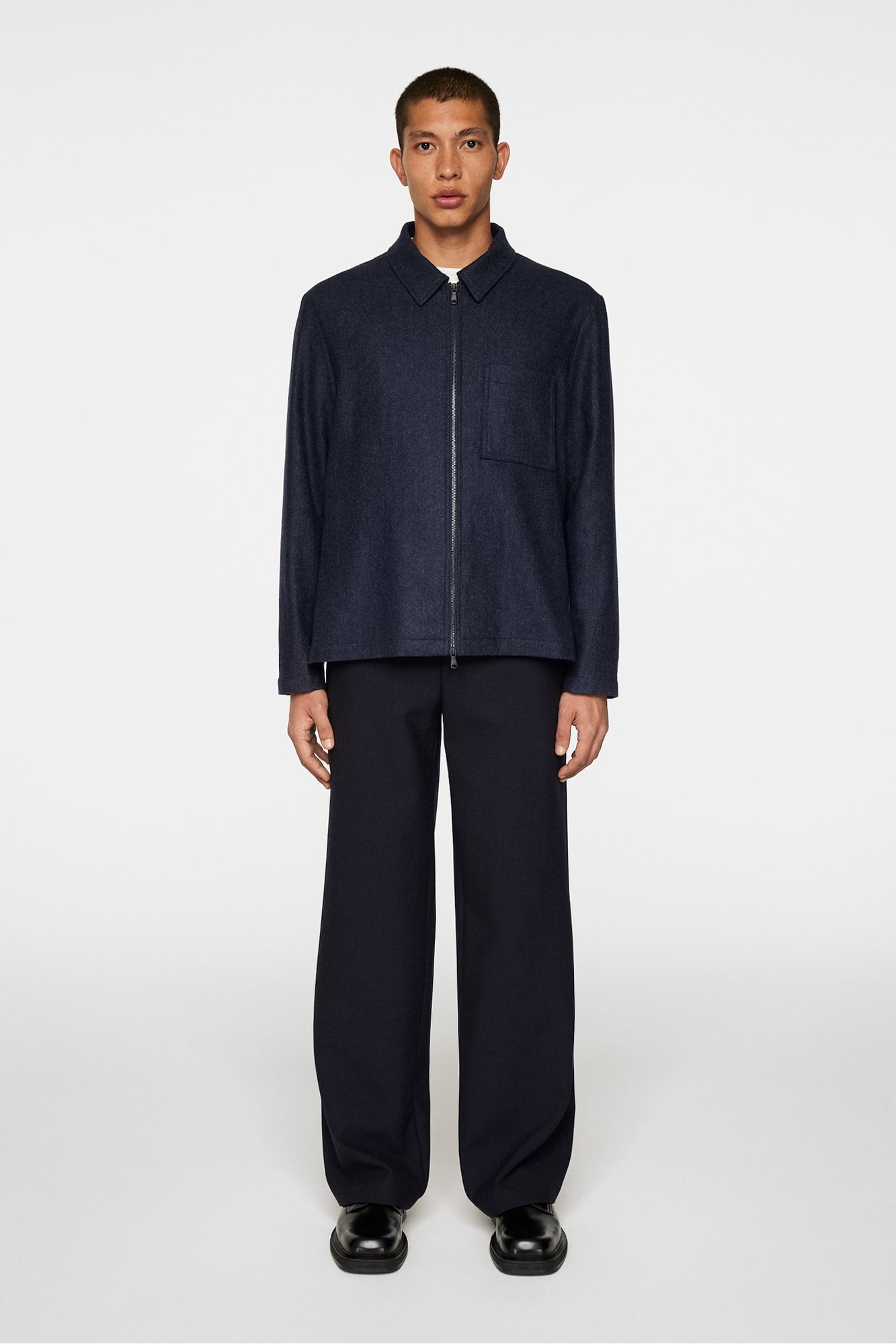 Men | Julius Cash Flannel Overshirt | JL Navy