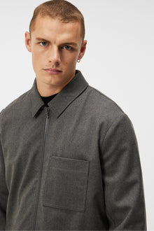 Men | Julius Flannel Overshirt | Mid Grey Melange