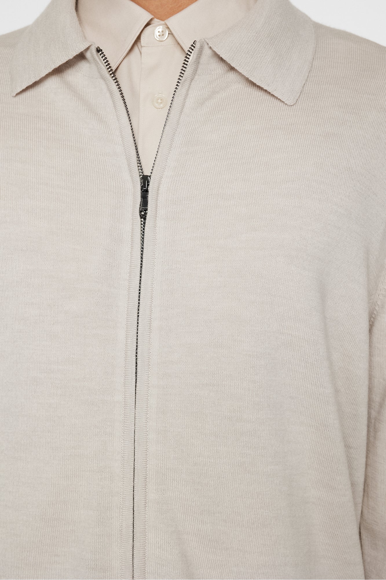 Men | Kaleb Merino Zip Cardigan | Elange | Moonbeam Melange