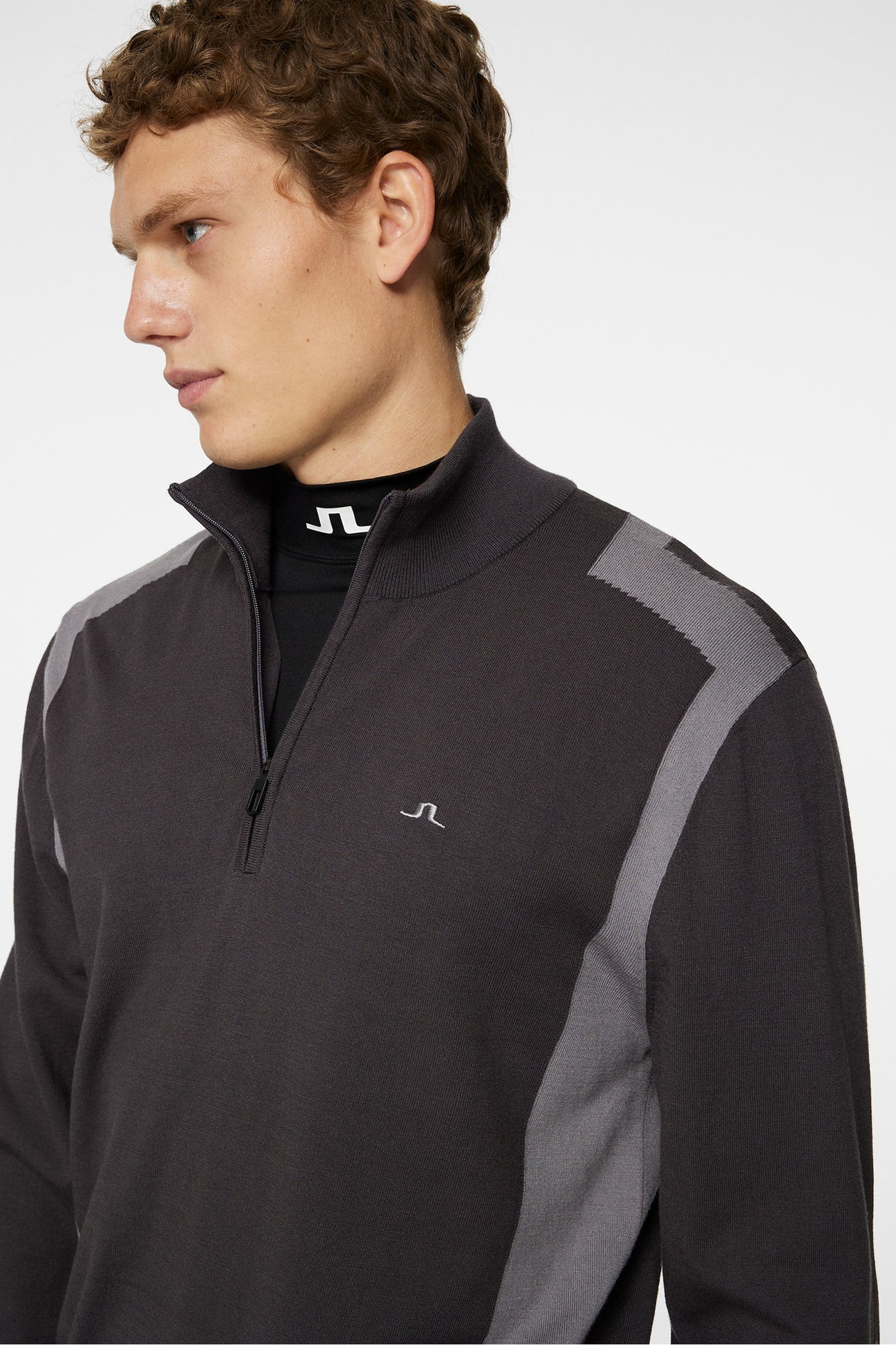 Men | Kendrick Knitted Zip Sweater | Asphalt