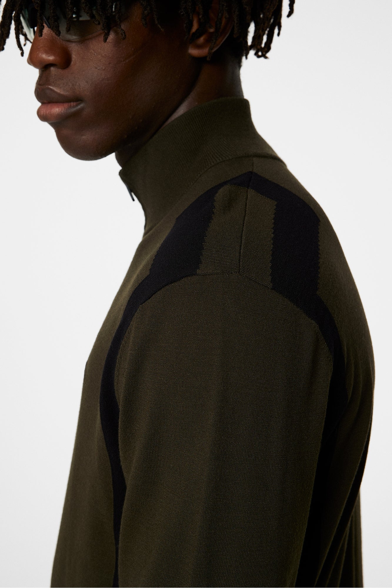 Men | Kendrick Knitted Zip Sweater | Forest Green