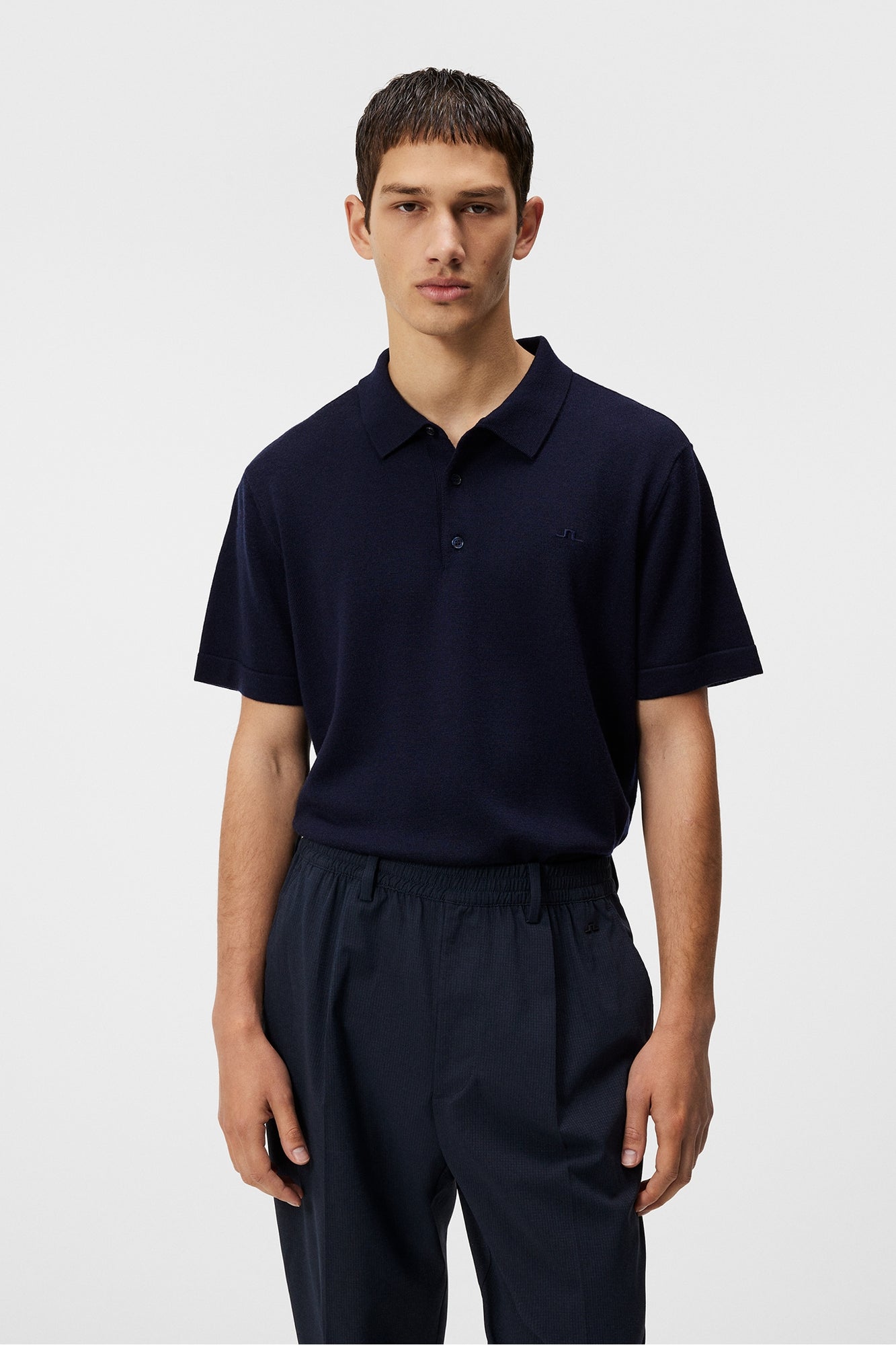Men | Lear Knitted Shirt | JL Navy