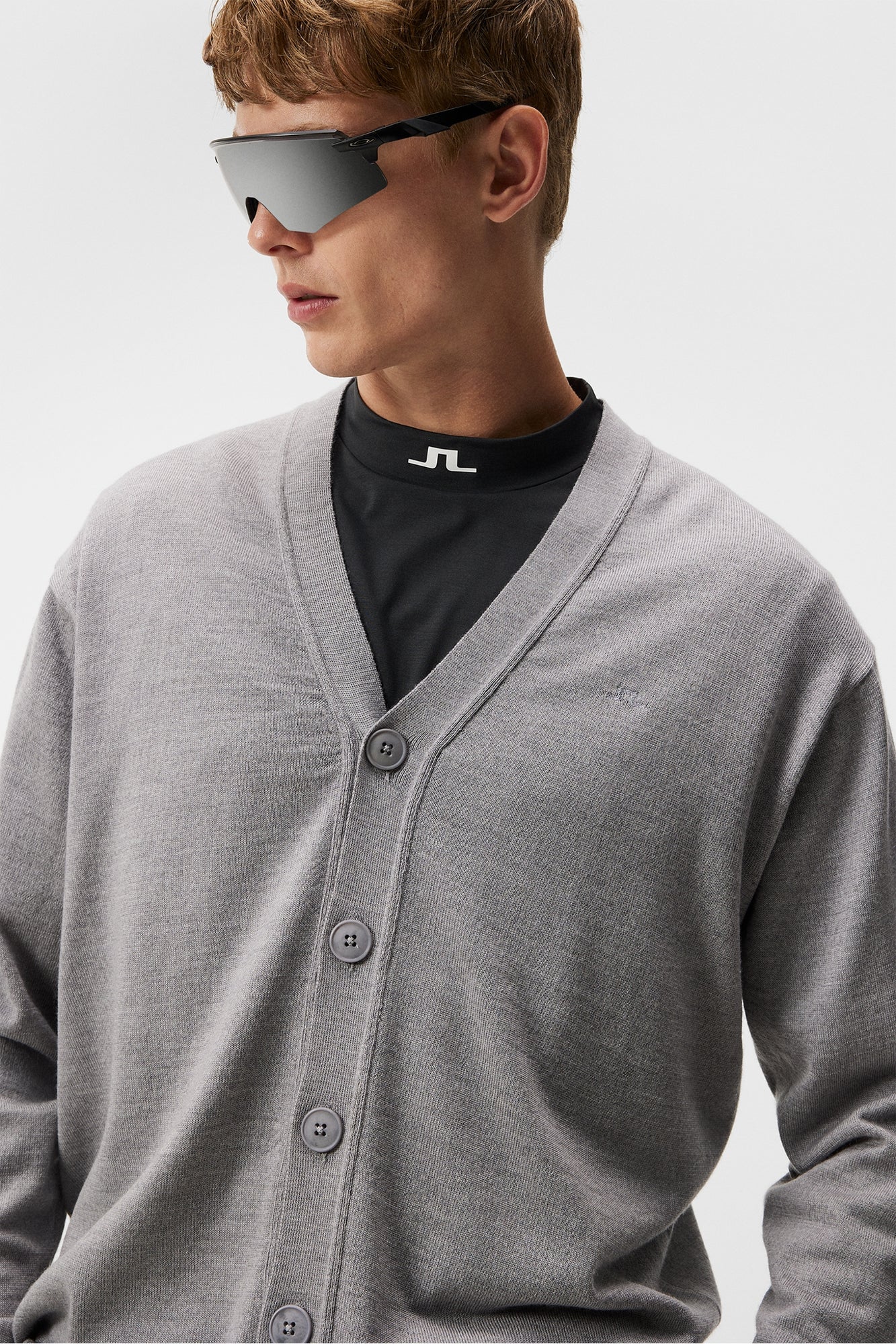 Men | Lucas Knitted Cardigan | Grey Melange