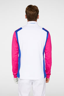 Men | Lukas Quarter Zip Mid Layer | Pink Peacock