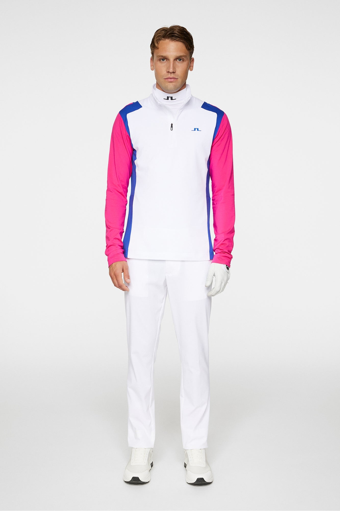 Men | Lukas Quarter Zip Mid Layer | Pink Peacock