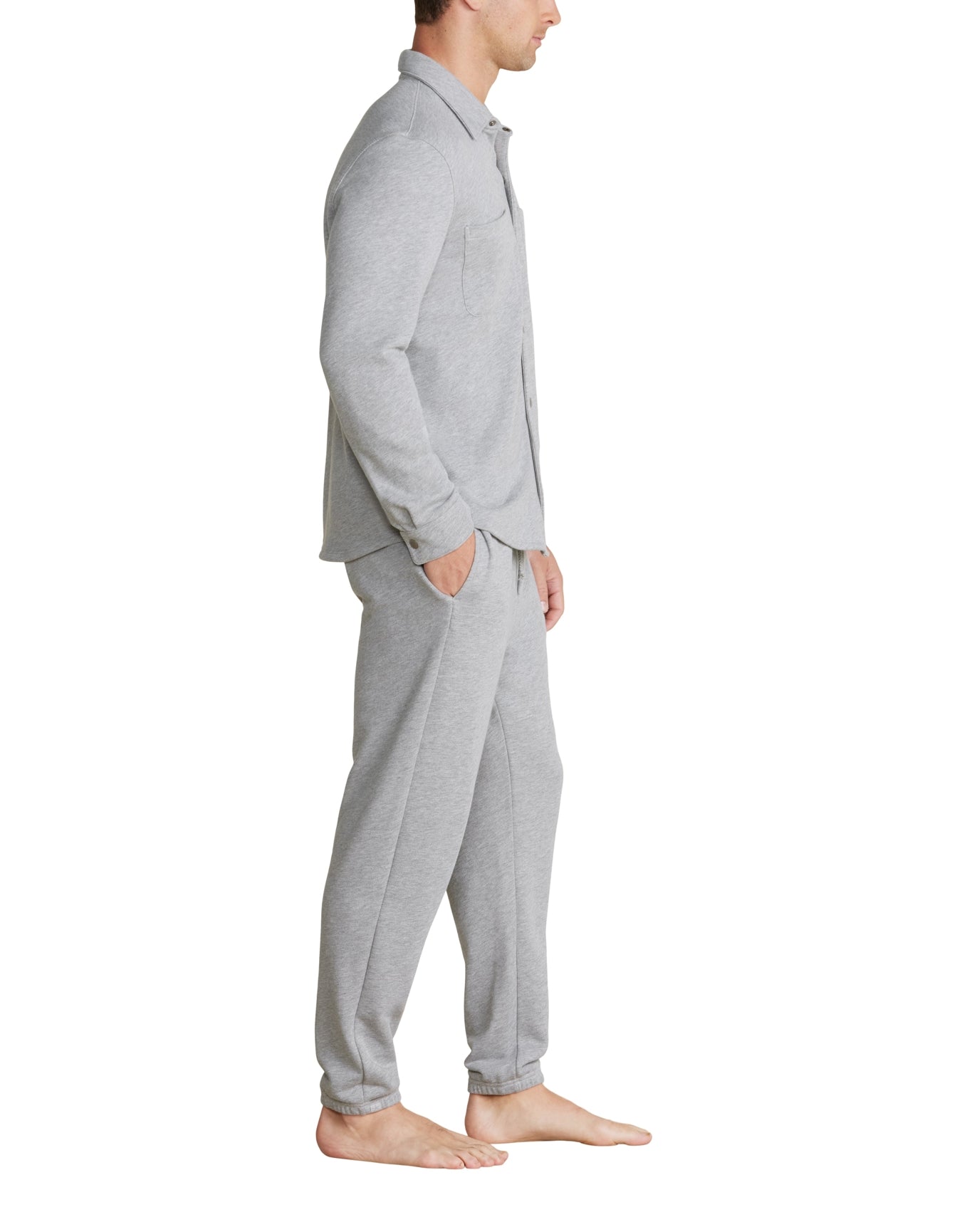 Men | MC s French Terry Jogger With Woven Placket | He Gray
