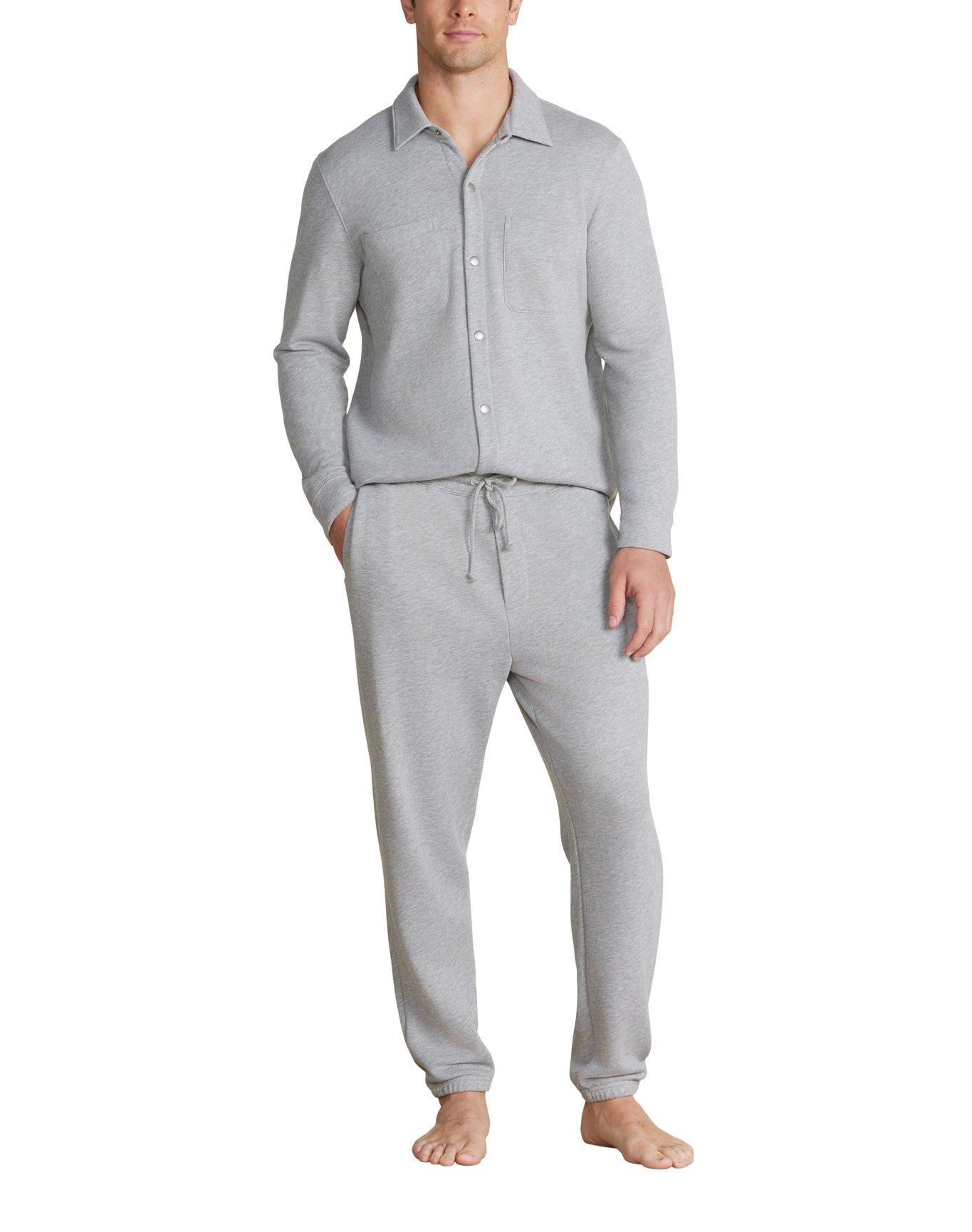 Men | MC s French Terry Jogger With Woven Placket | He Gray