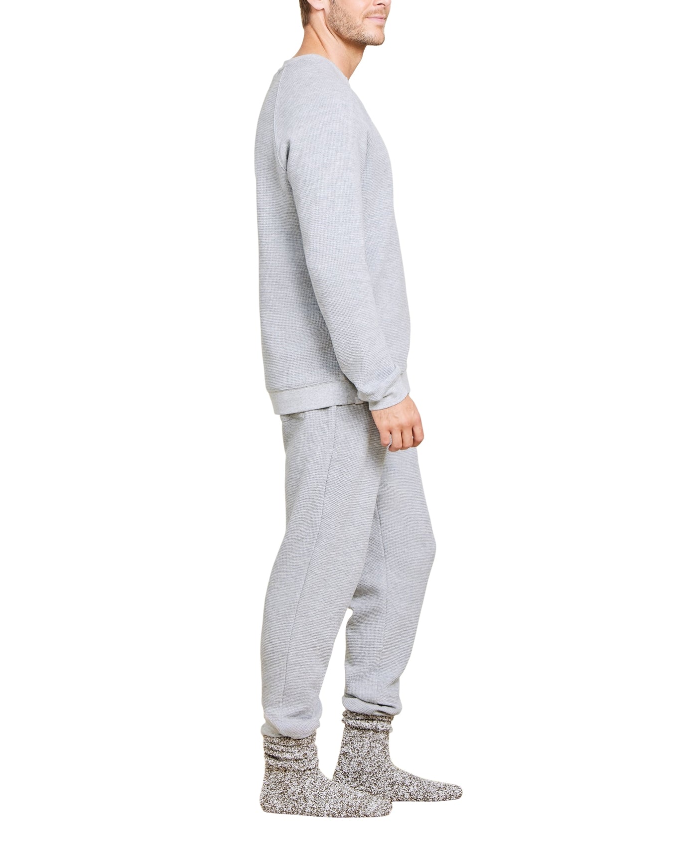 Men | MC s Waffle Knit Raglan Pullover | He Gray